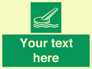 Custom sign safe condition Marine evacuation slide